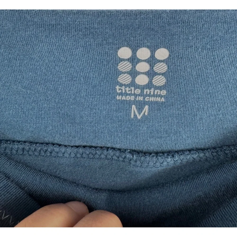 Title Nine‎ knit Skirt sz M Blue Embroidered Pockets Modal Blend comfy